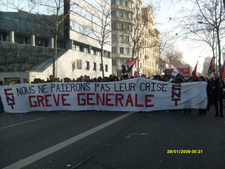 Lille 29 janvier 2009 cortège CNT