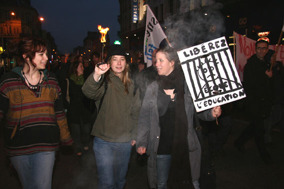 Le Havre, manif nocturne du 19 02 09