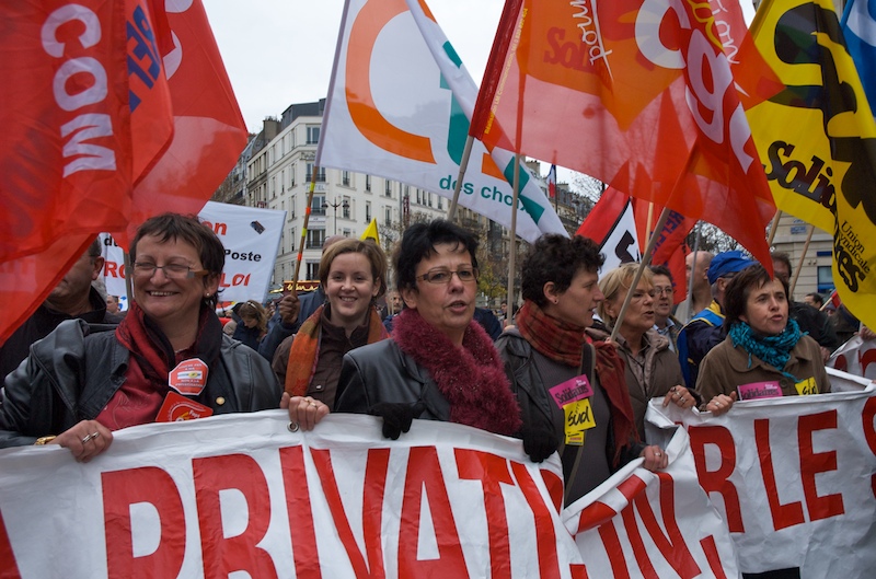 Tête du cortège des postiers