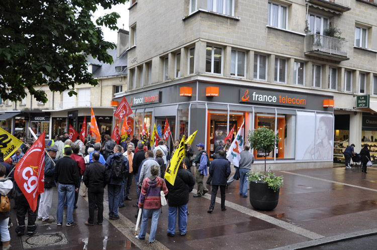 Manif France Télécom Caen 10 octobre 2009