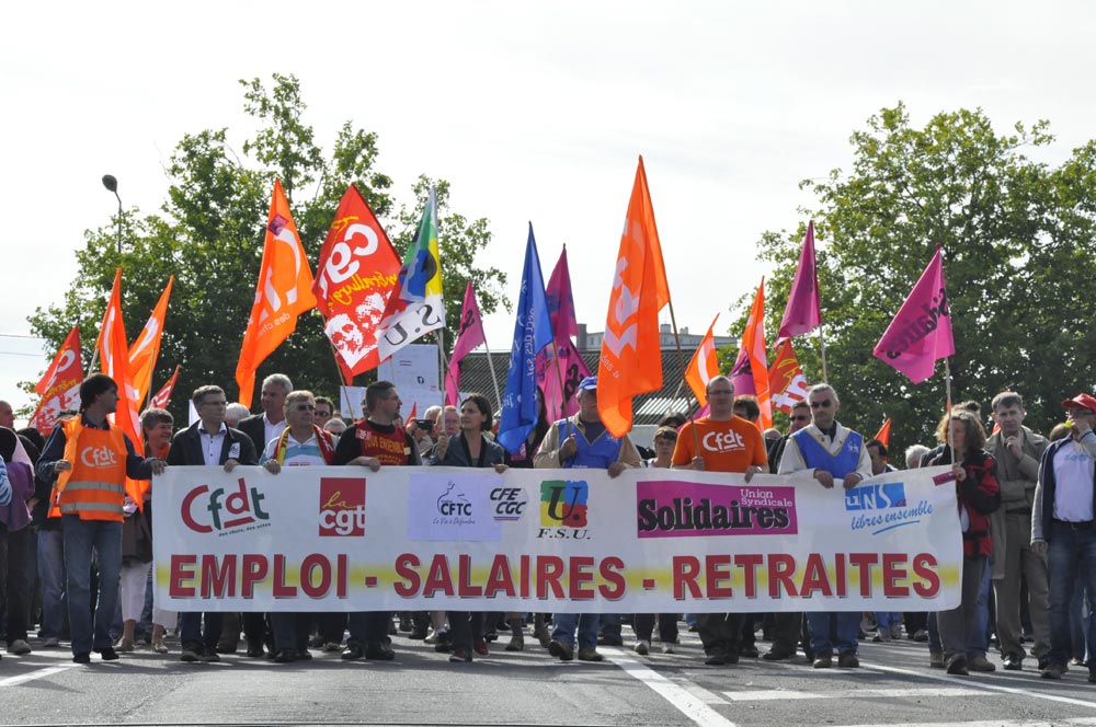 Caen, tête de cortège quai Vendeuvre