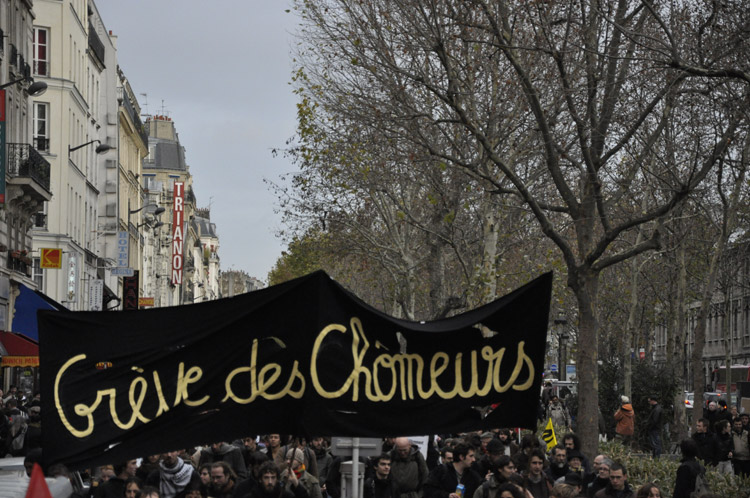 Paris, grêve des chômeurs