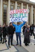 manif de soutien au peuple grec du Trocadéro à l'Assemblée nationale.