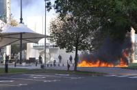 Caen, feu de poubelles devant le MEDEF