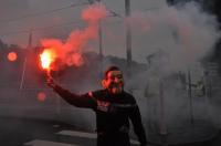 Caen, sarko avec un fumigène