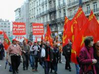 les syndicats pour le non à Bruxelles février 2005