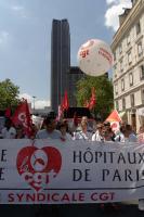 Manifestation contre la privatisation des services publics à Paris