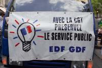 Manifestation contre la privatisation des services publics à Paris