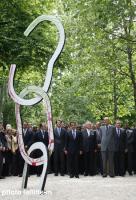 jacques Chirac et Nicolas Sarkozy au jardin  du Luxembourg