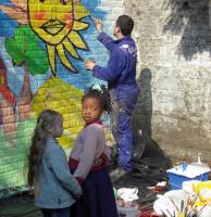 mural avec des enfants de Cureghem