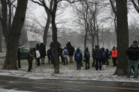 Policier à cheval manif du journal de Montréal