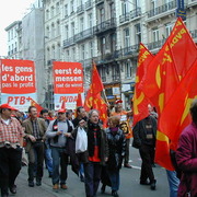 les syndicats pour le non à Bruxelles février 2005