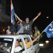 Asuncion 20/04/08 liesse populaire