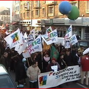Manif de Nevers banderole unitaire cortège FSU