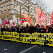Tête de manif le 29 janvier 2009