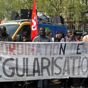 Rassemblement CGT sans papiers Paris 15/04/09