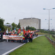Caen, descente du cortège sur le périph