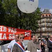 Manifestation contre la privatisation des services publics à Paris