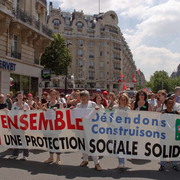 Manifestation contre la privatisation des services publics à Paris
