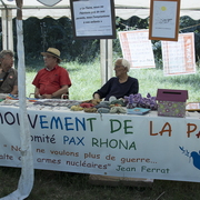 Stand du comité Pax Rhona du Mouvement de la Paix